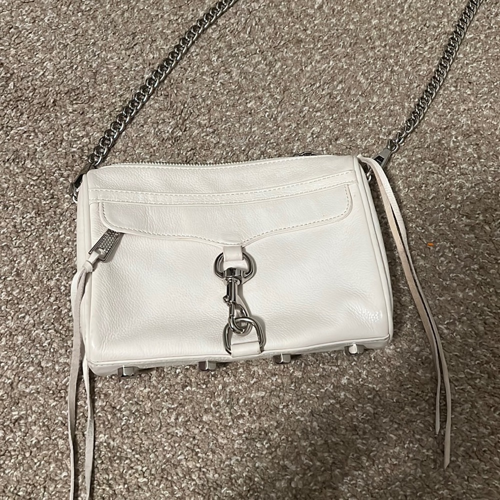 White chain stud Rebecca Minkoff crossbody bag